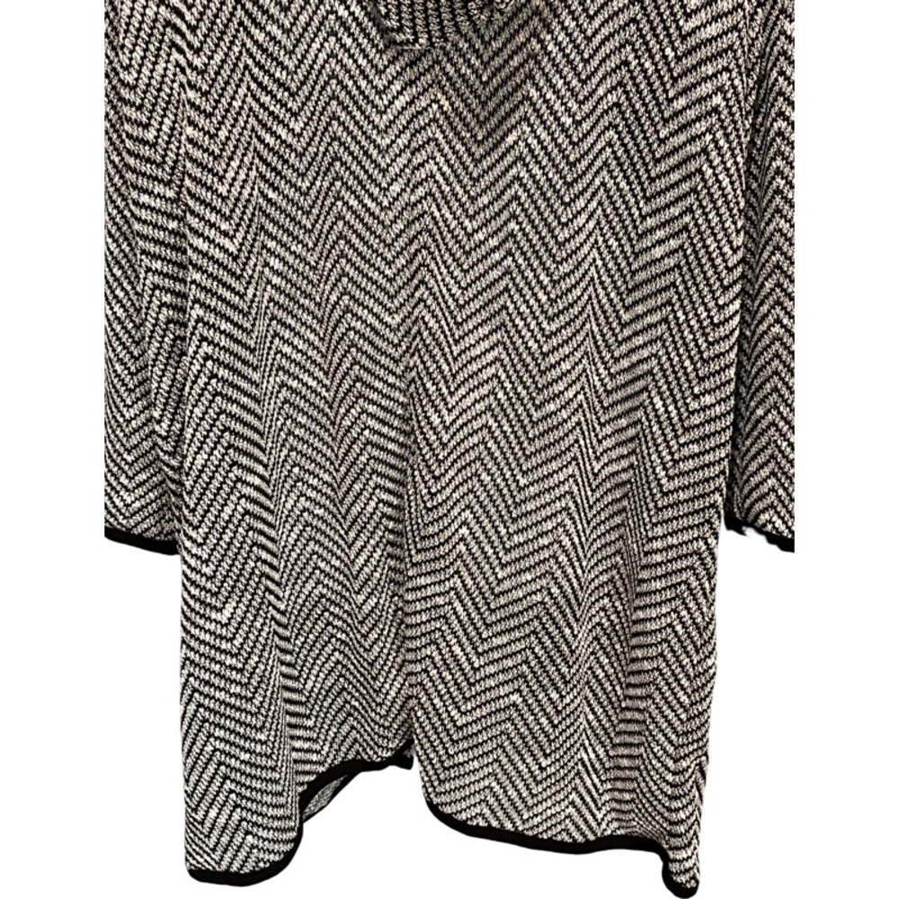 Anthropologie Maeve Bedford Black Herringbone Hooded Cardigan Sweater Size Small - Picture 7 of 11